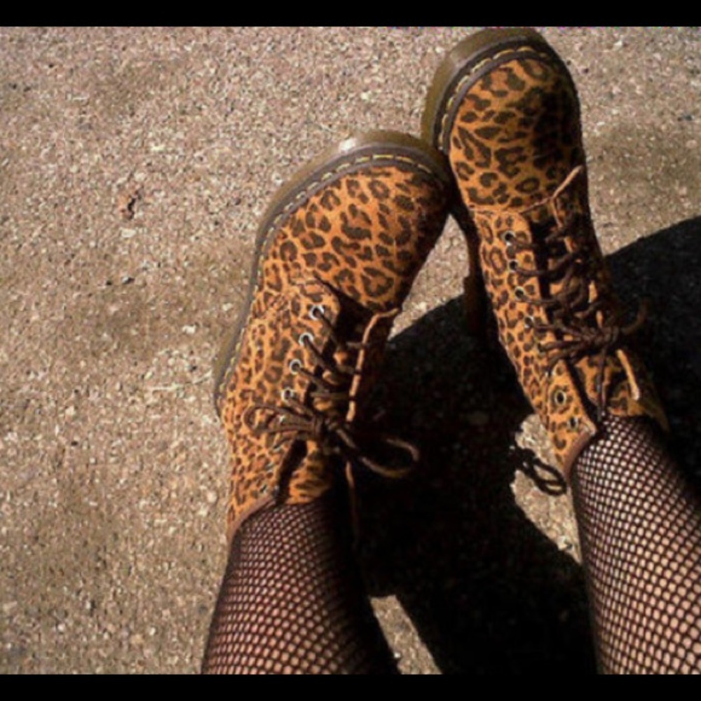 Shein leopard print combat boots